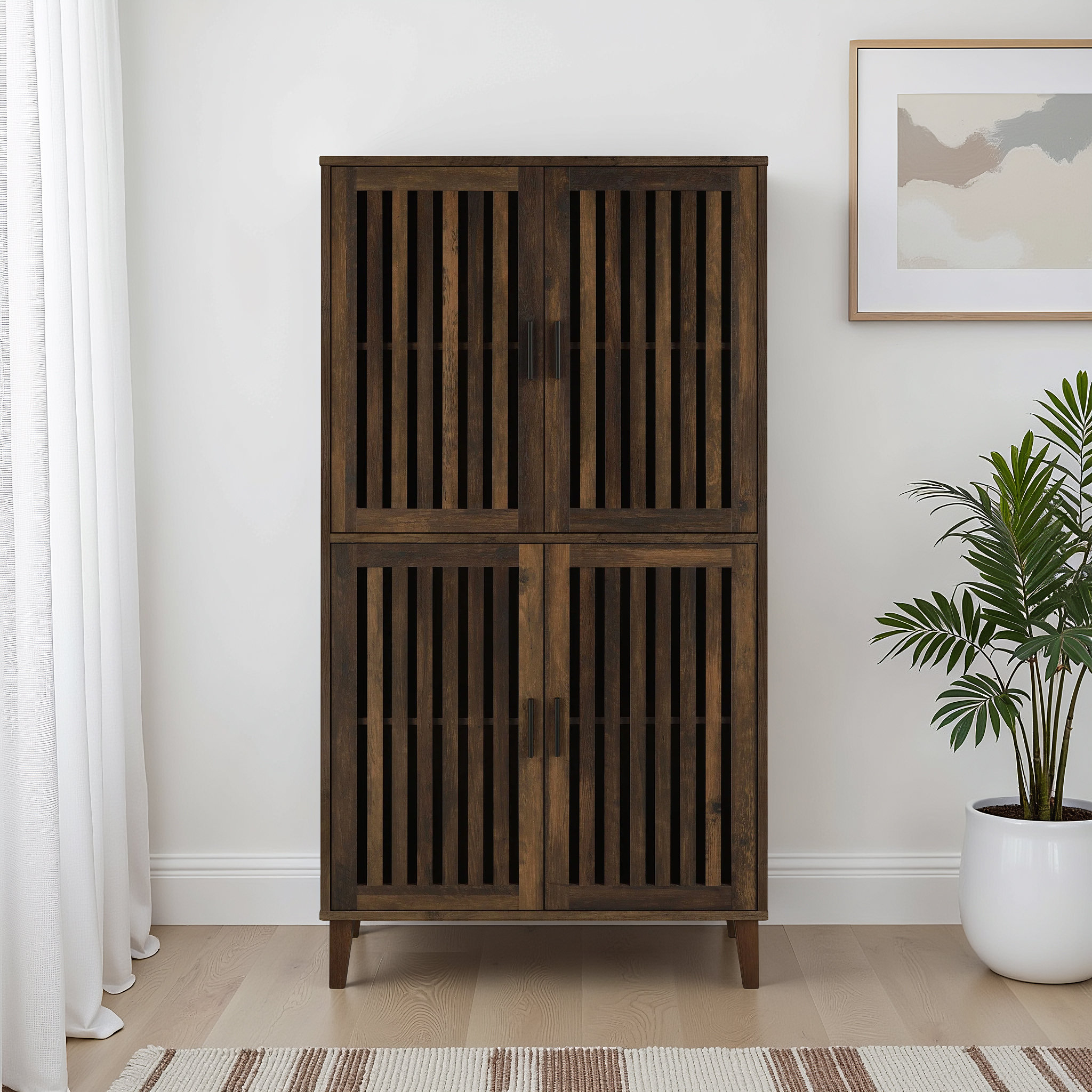 Wade Logan® Aquira 4-Door Manufactured Wood Bookcase with